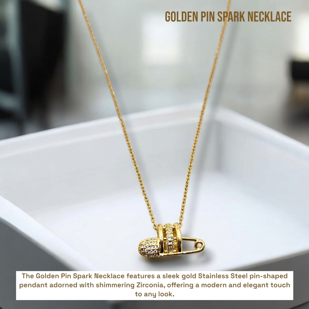 Golden Pin Spark Necklace